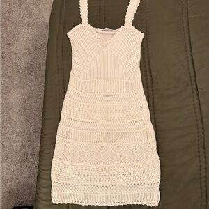 Abercrombie & Fitch Cream Crochet Midi Dress